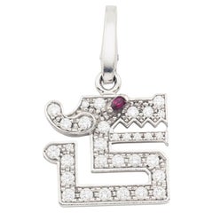 Cartier Ciondolo con diamante e rubino in oro bianco 18 carati Le Baiser Du Dragon