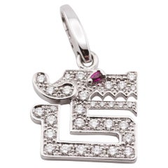 Cartier Ciondolo con diamante e rubino in oro bianco 18 carati Le Baiser Du Dragon