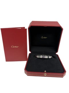 Cartier 18k White Gold Diamond Size 17 Love Bangle Bracelet with Papers and Box