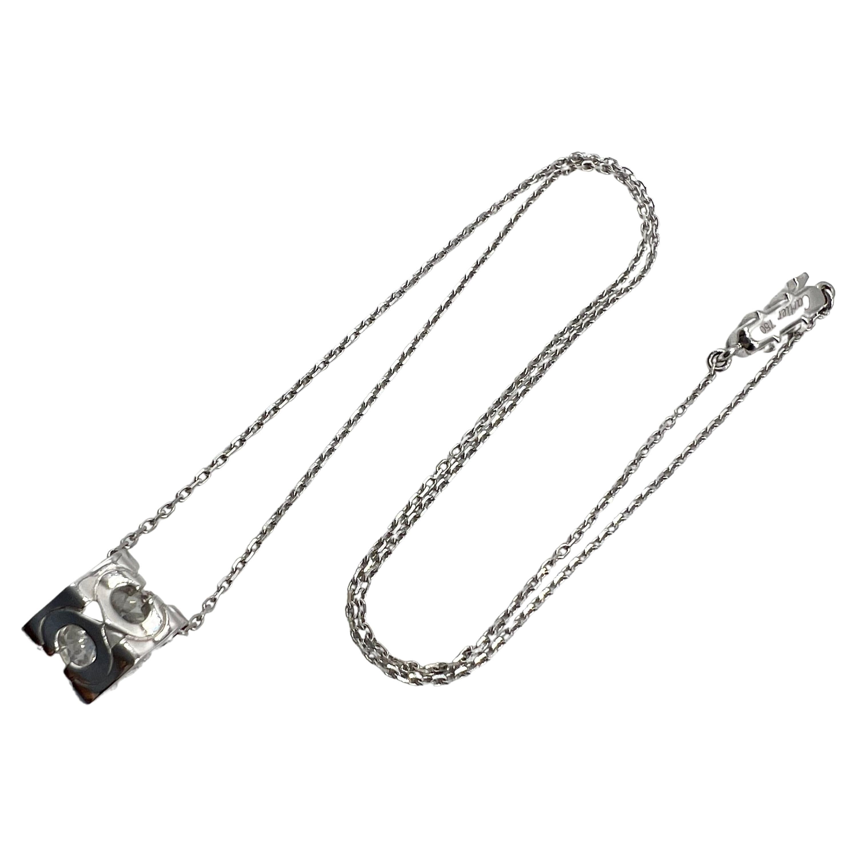 Moderne Cartier Or blanc 18 carats 1,23 carat. Pendentif solitaire en diamant