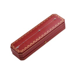 Cartier 18K White Gold Diamond Symbols Cross Bracelet