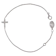 Cartier 18K White Gold Diamond Symbols Cross Bracelet