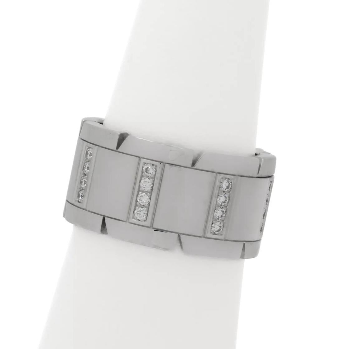 Anillo Cartier Tank Francaise de diamantes de oro blanco de 18 quilates 56 en Excelente Estado en Los Angeles, CA