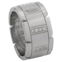 Anillo Cartier Tank Francaise de diamantes de oro blanco de 18 quilates 56