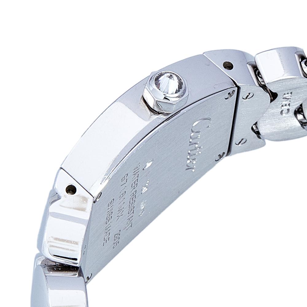 Contemporary Cartier 18k White Gold Diamonds La Dona De WE60085G Women's Wristwatch 22 mm