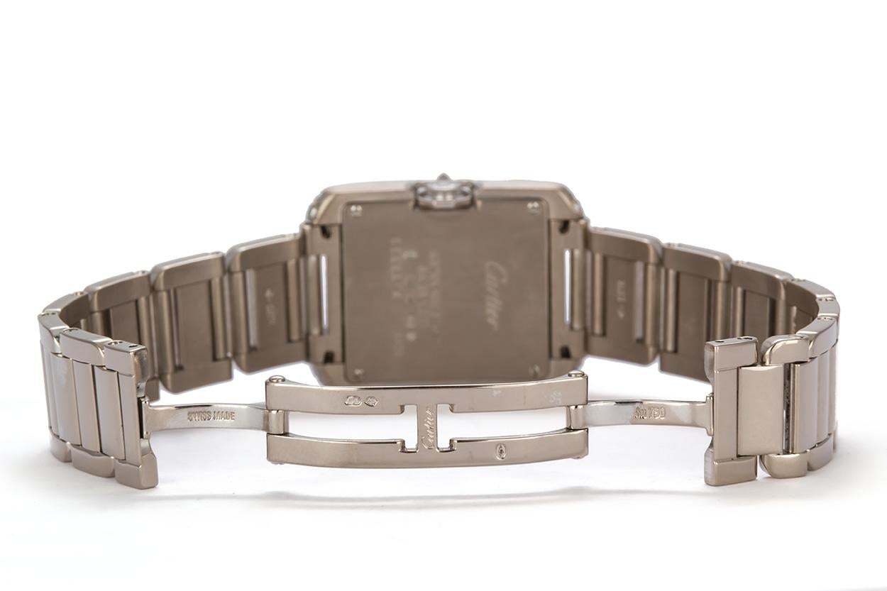 Cartier 18 Karat White Gold and Diamonds Tank Anglaise Medium WT100028 In Excellent Condition In Tustin, CA