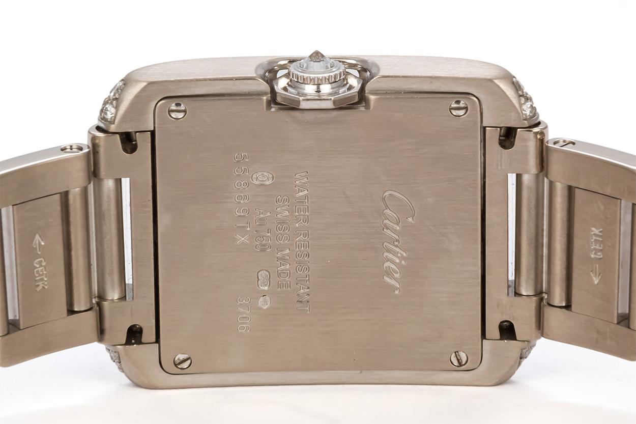 Cartier 18 Karat White Gold and Diamonds Tank Anglaise Medium WT100028 1