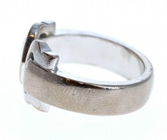 Cartier 18k White Gold Double C Ring 9.6g
