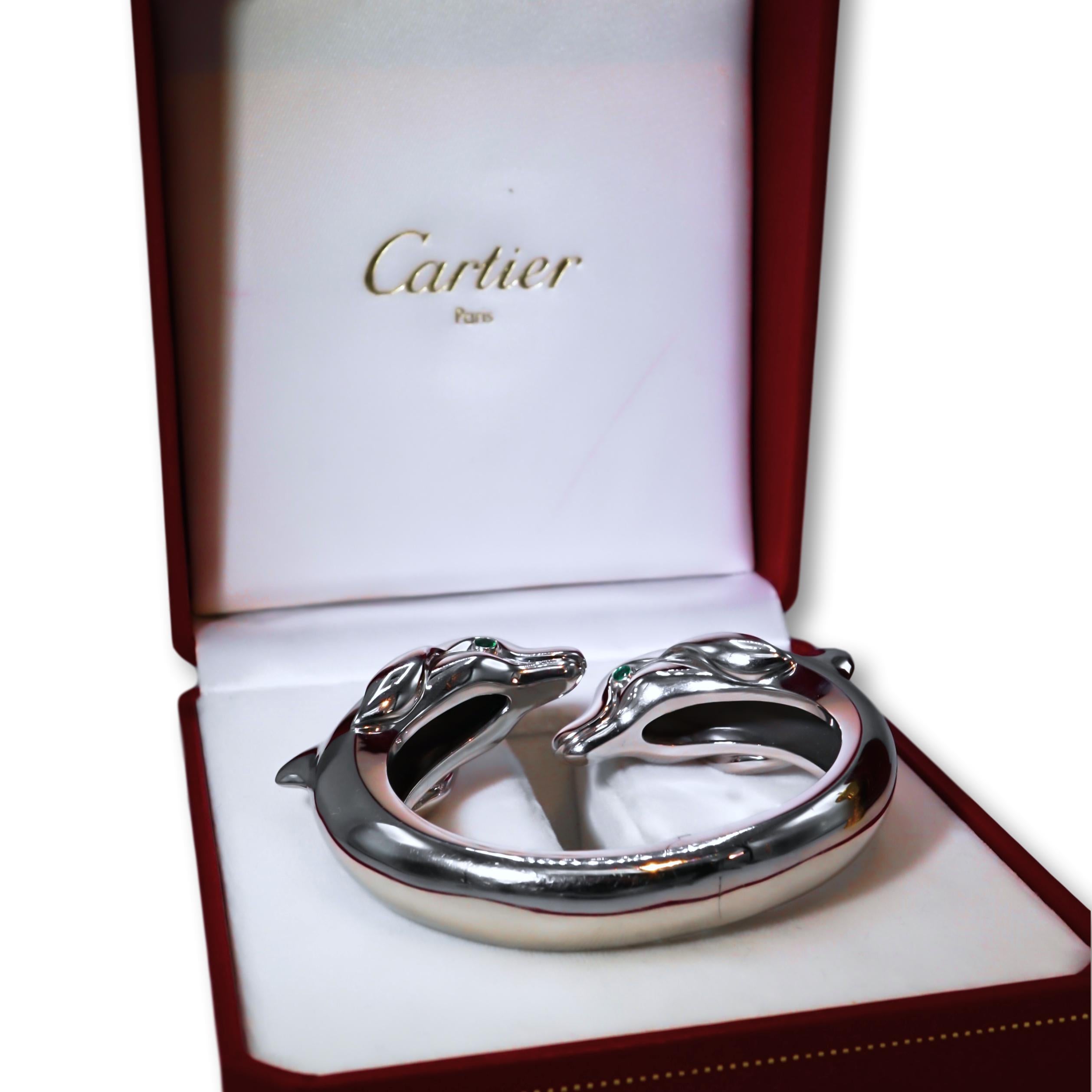 Cartier 18 Karat White Gold Doubled Headed Dolphin In Excellent Condition In New York, NY