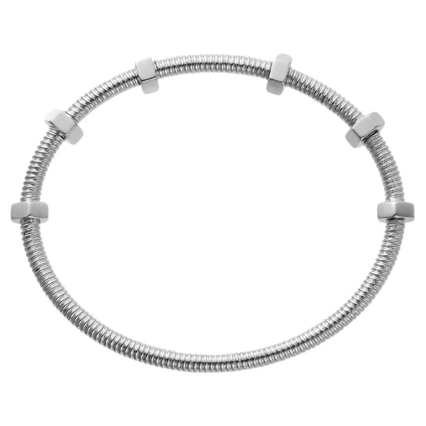 Cartier 18k White Gold Ecrou Bangle For Sale