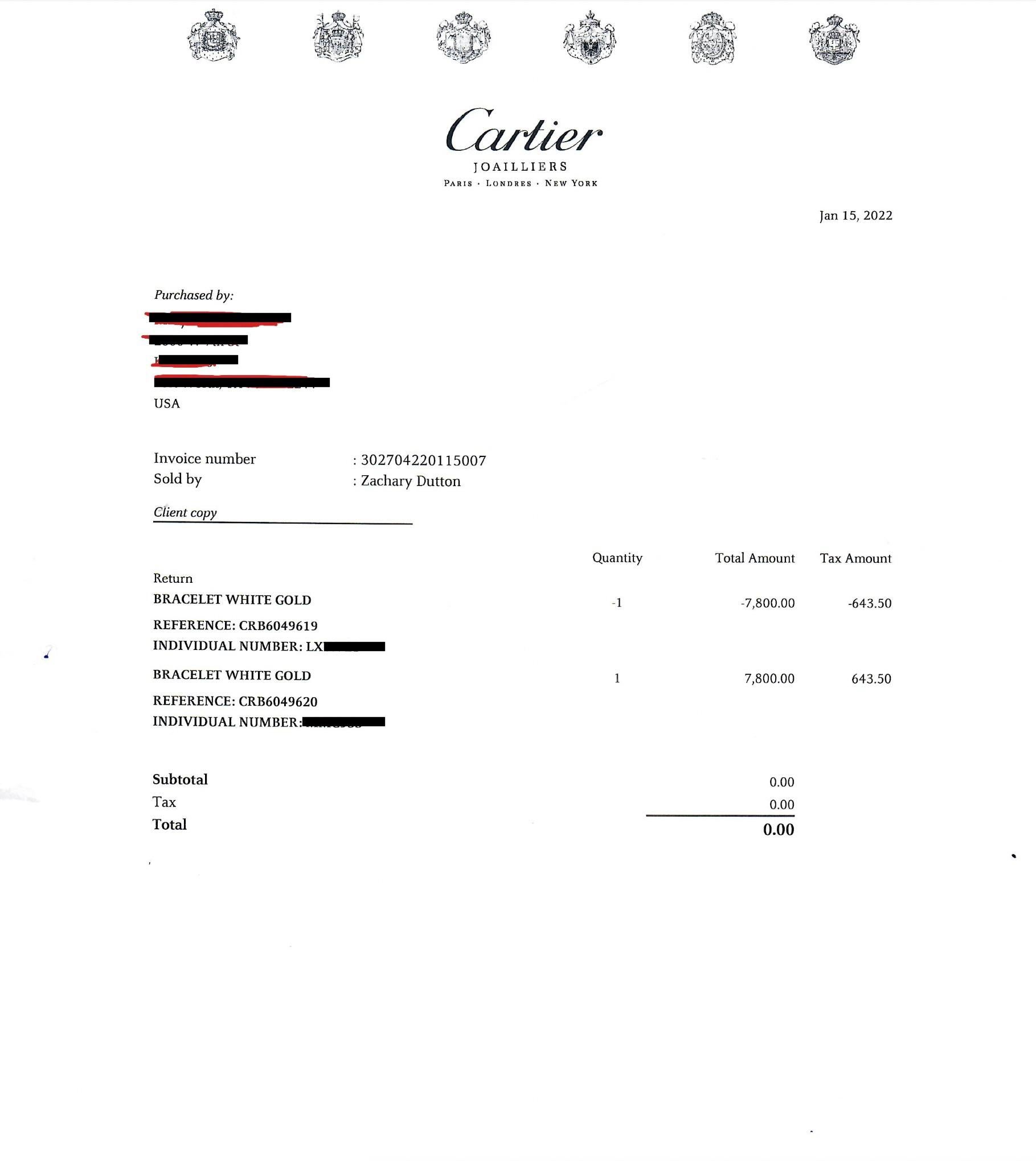 Cartier Bracelet Ecrou De Cartier en or blanc 18k, taille 19 1