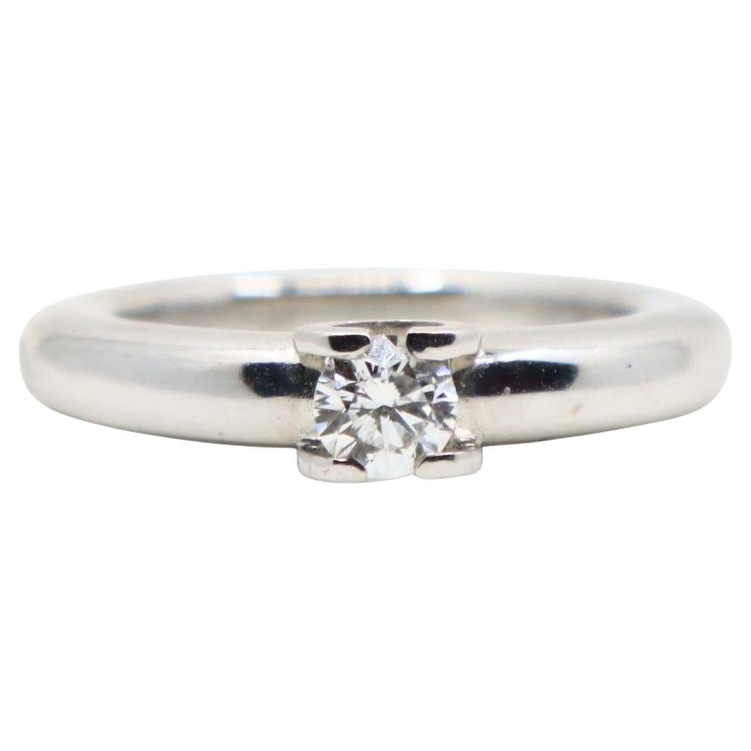 Cartier 18K White Gold Engagement Ring en vente