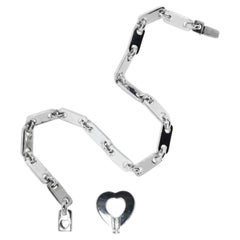 Cartier Bracelet à maillons Fidelity Love en or blanc 18 carats avec clé en forme de cœur