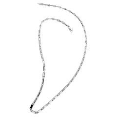 Cartier 18K White Gold Flat Link Vintage Neck Chain
