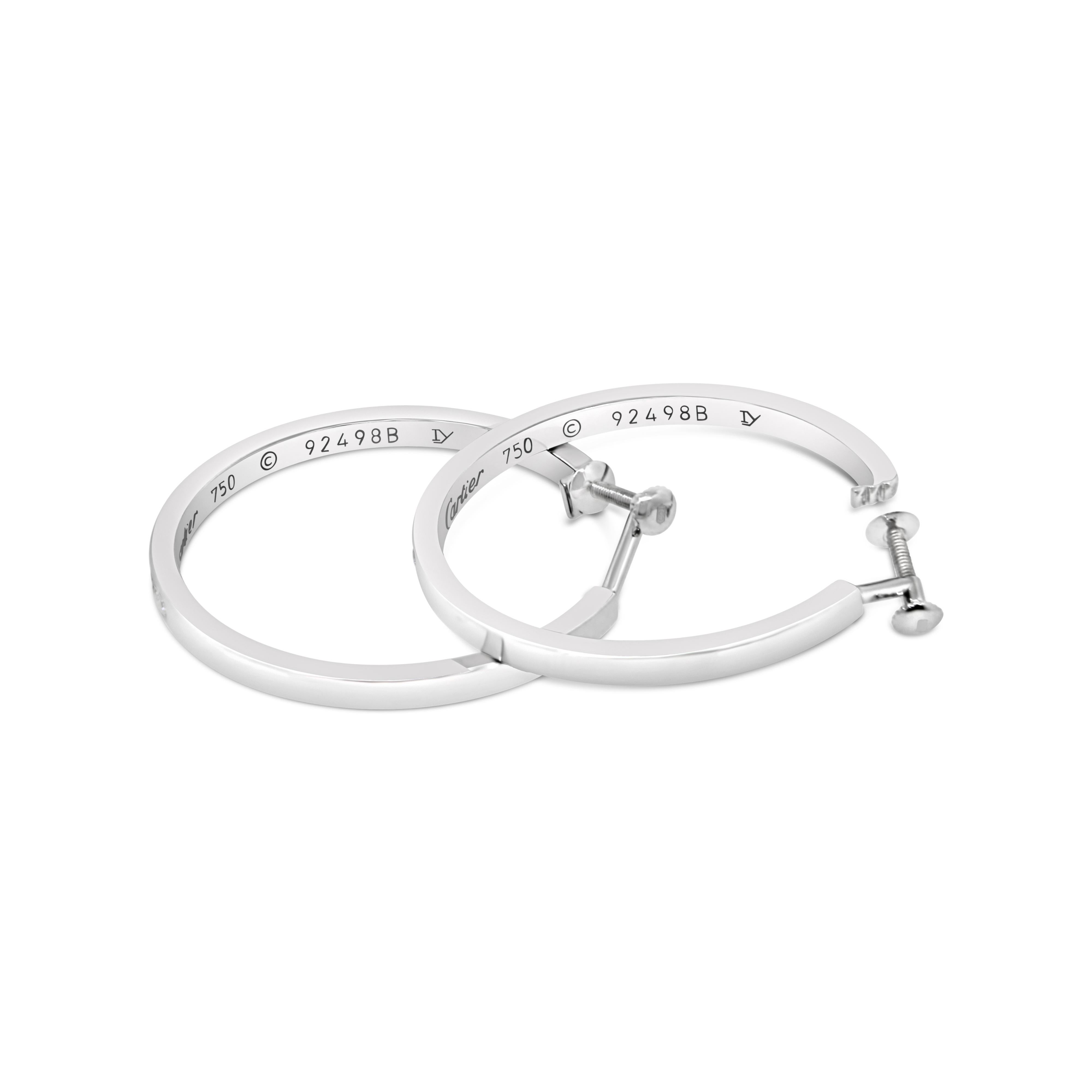 Orecchini a cerchio con diamanti Inside-Out in oro bianco 18 carati Cartier 1