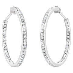 Cartier 18k White Gold Inside-Out Diamond Hoop Earrings
