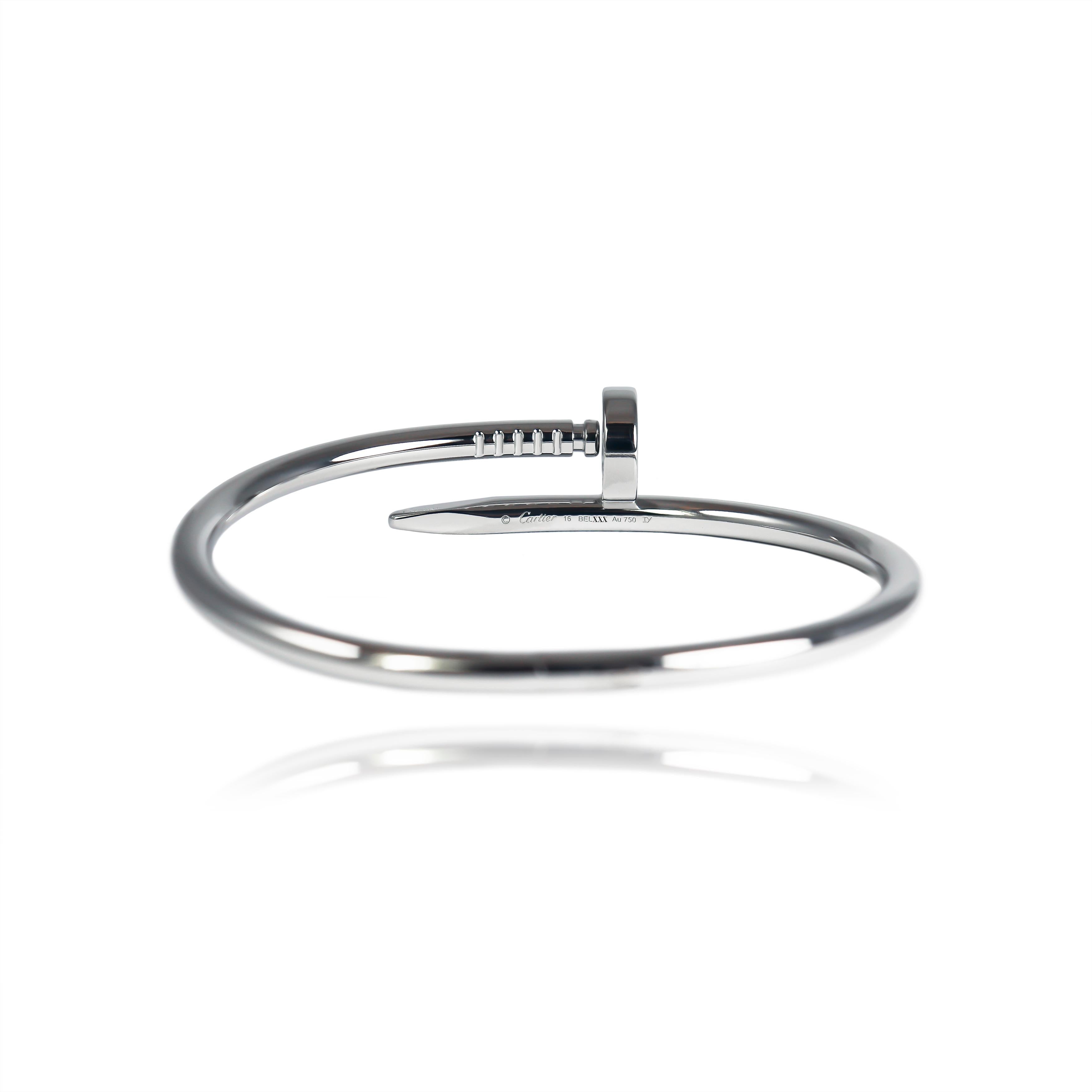cartier nail bracelet silver men