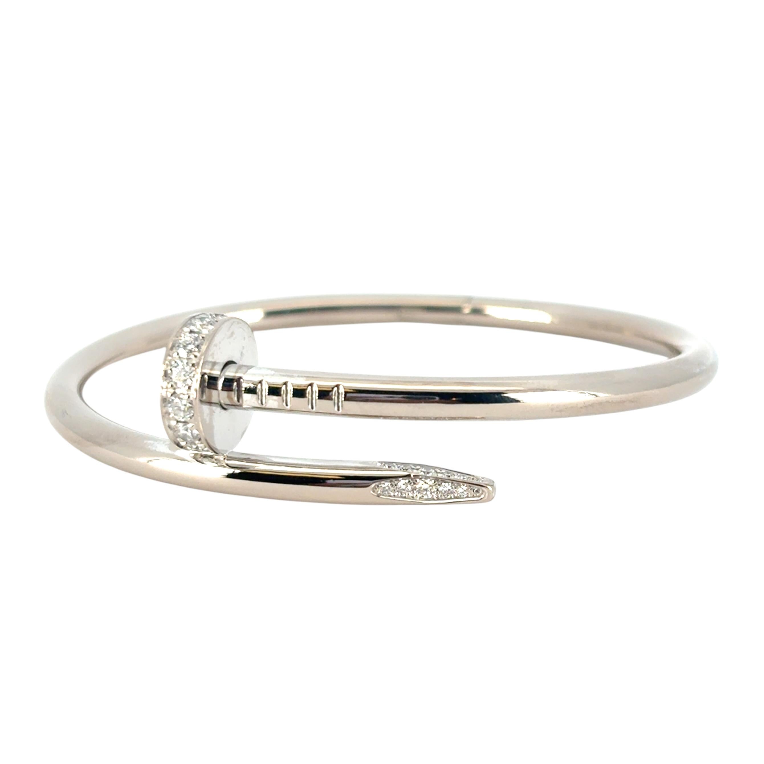 Pulsera Cartier de oro blanco de 18 quilates Just Un Clou (Uña) en venta 5