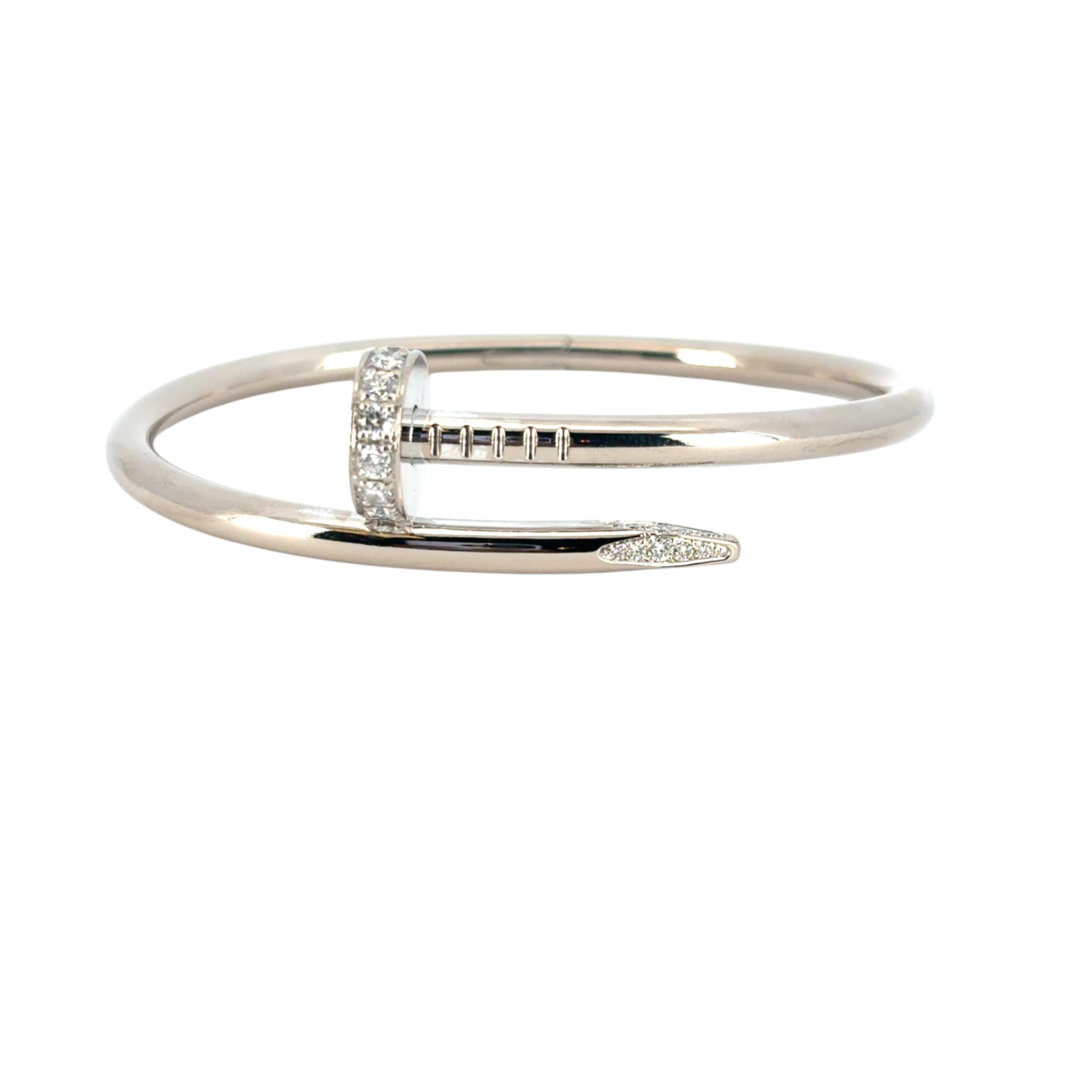 Pulsera Cartier de oro blanco de 18 quilates Just Un Clou (Uña) en venta 6