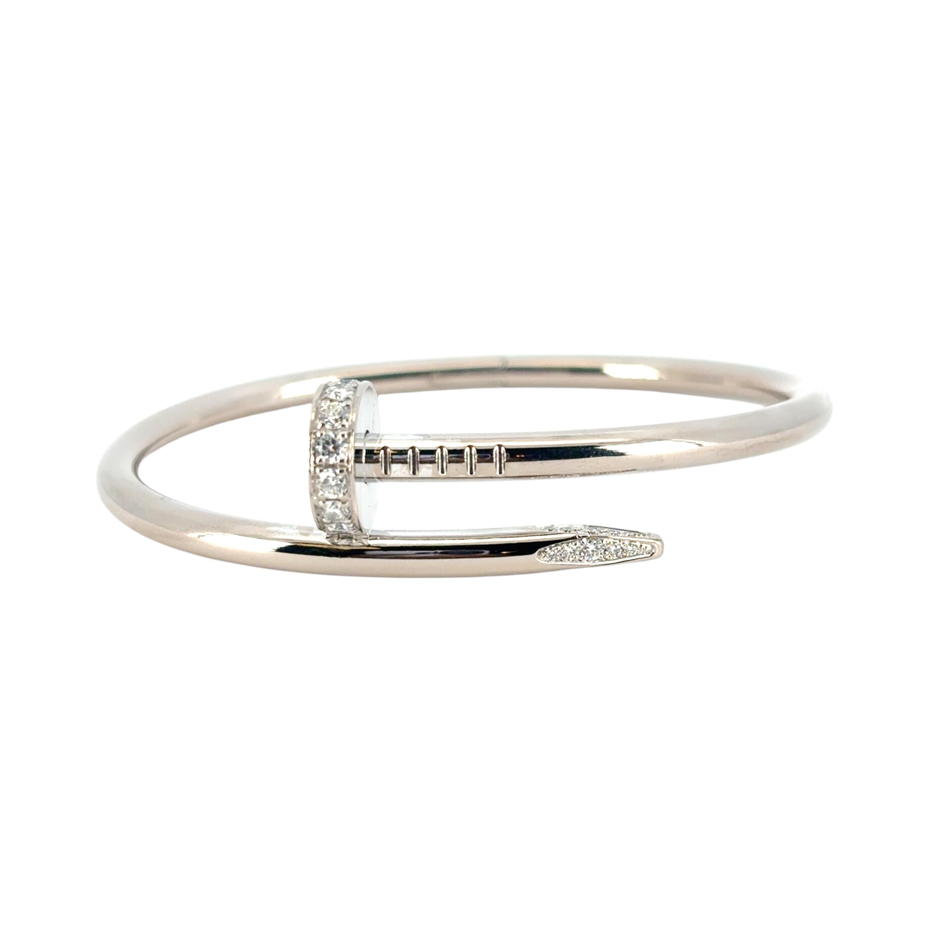 Pulsera Cartier de oro blanco de 18 quilates Just Un Clou (Uña) Moderno en venta