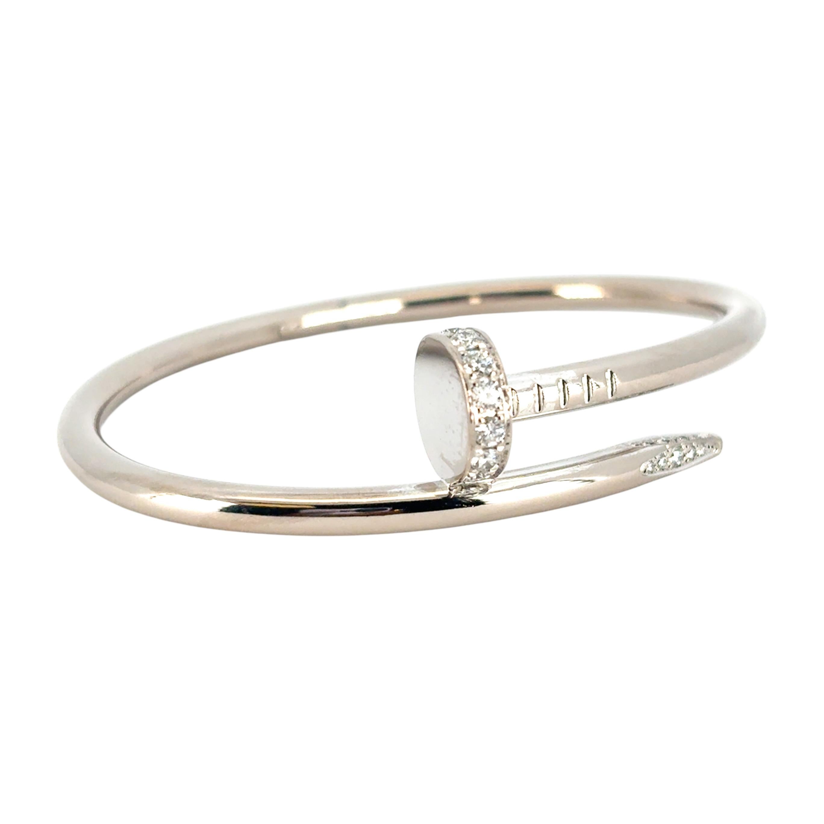 Femenino o masculino Pulsera Cartier de oro blanco de 18 quilates Just Un Clou (Uña) en venta