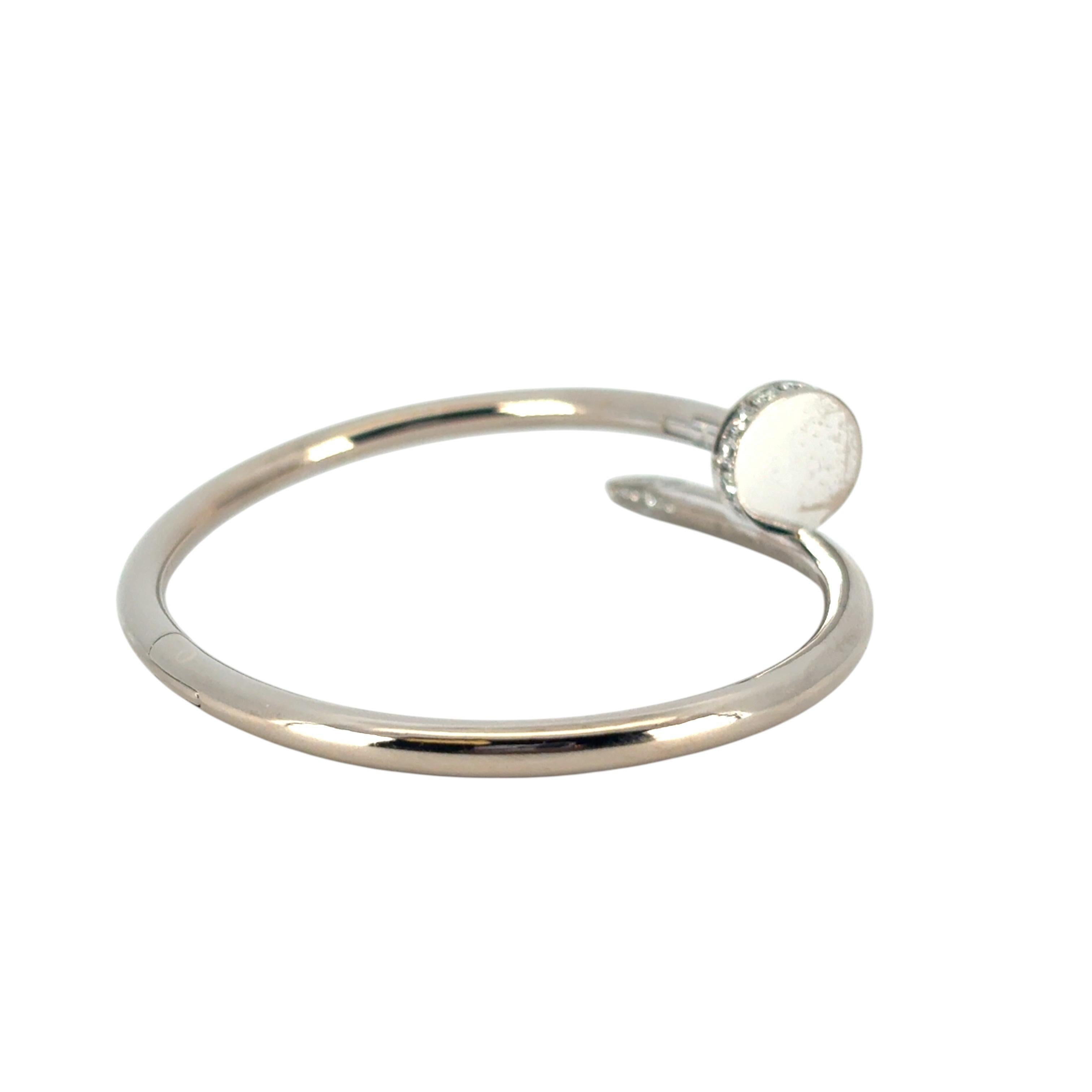 Pulsera Cartier de oro blanco de 18 quilates Just Un Clou (Uña) en venta 1