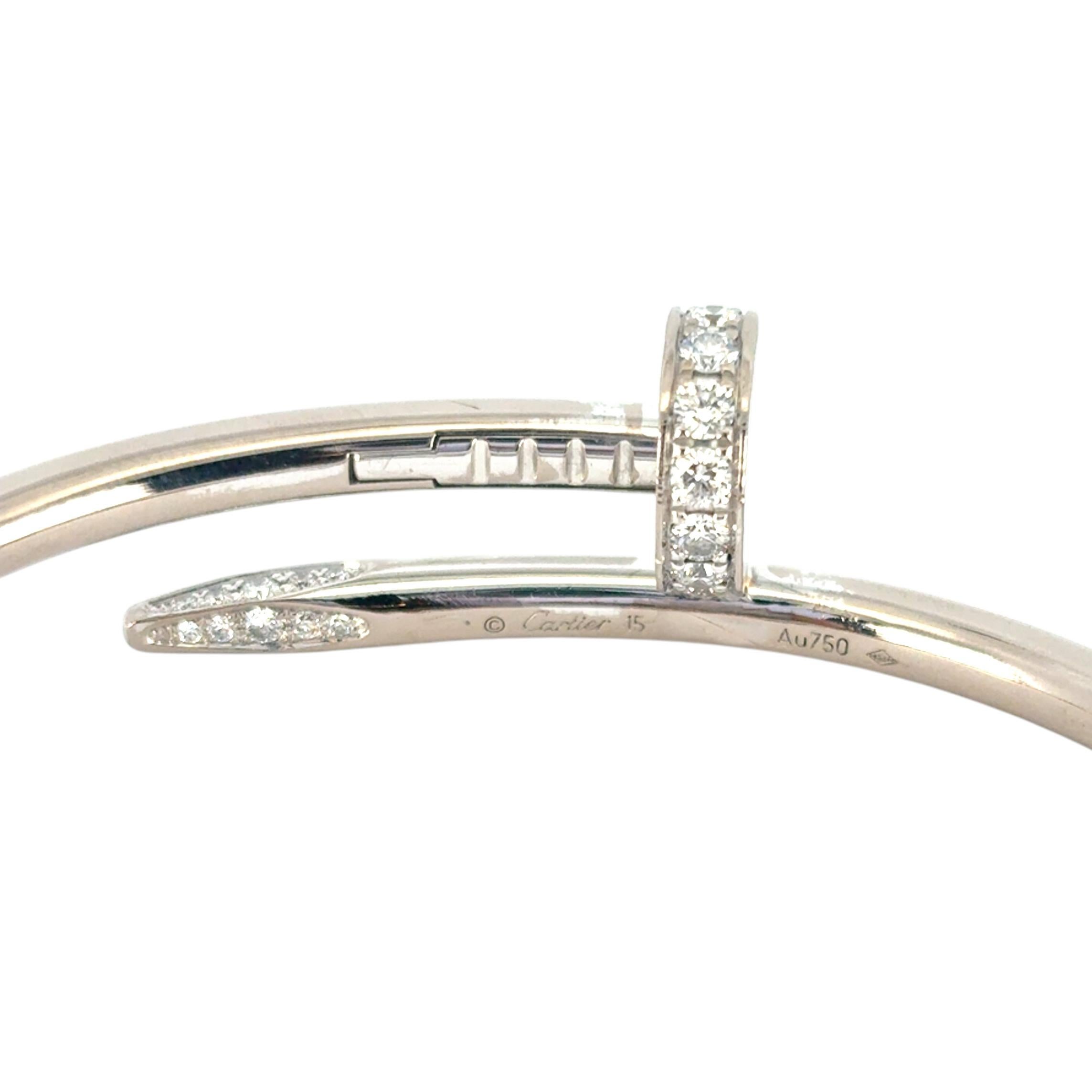Pulsera Cartier de oro blanco de 18 quilates Just Un Clou (Uña) en venta 2