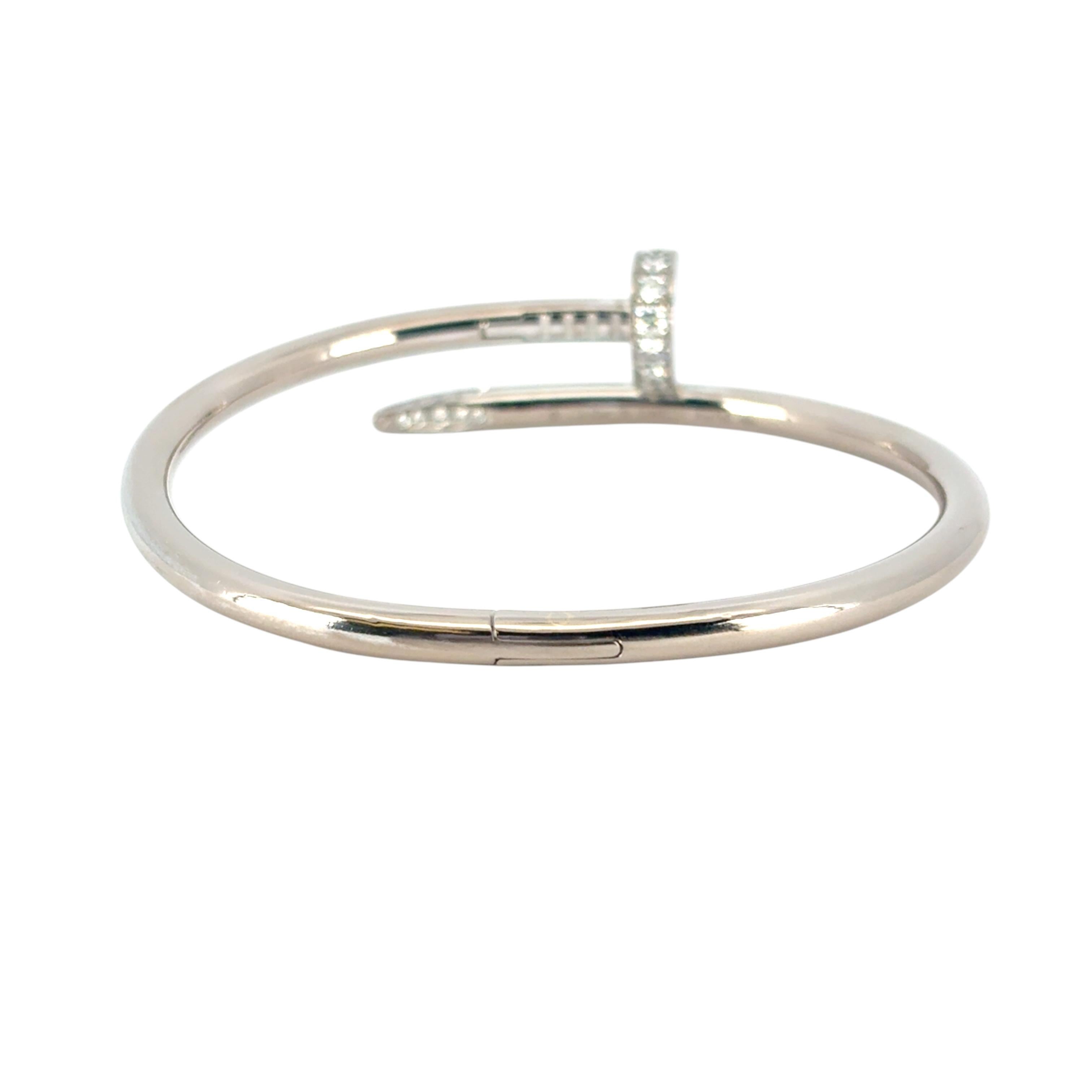Pulsera Cartier de oro blanco de 18 quilates Just Un Clou (Uña) en venta 3