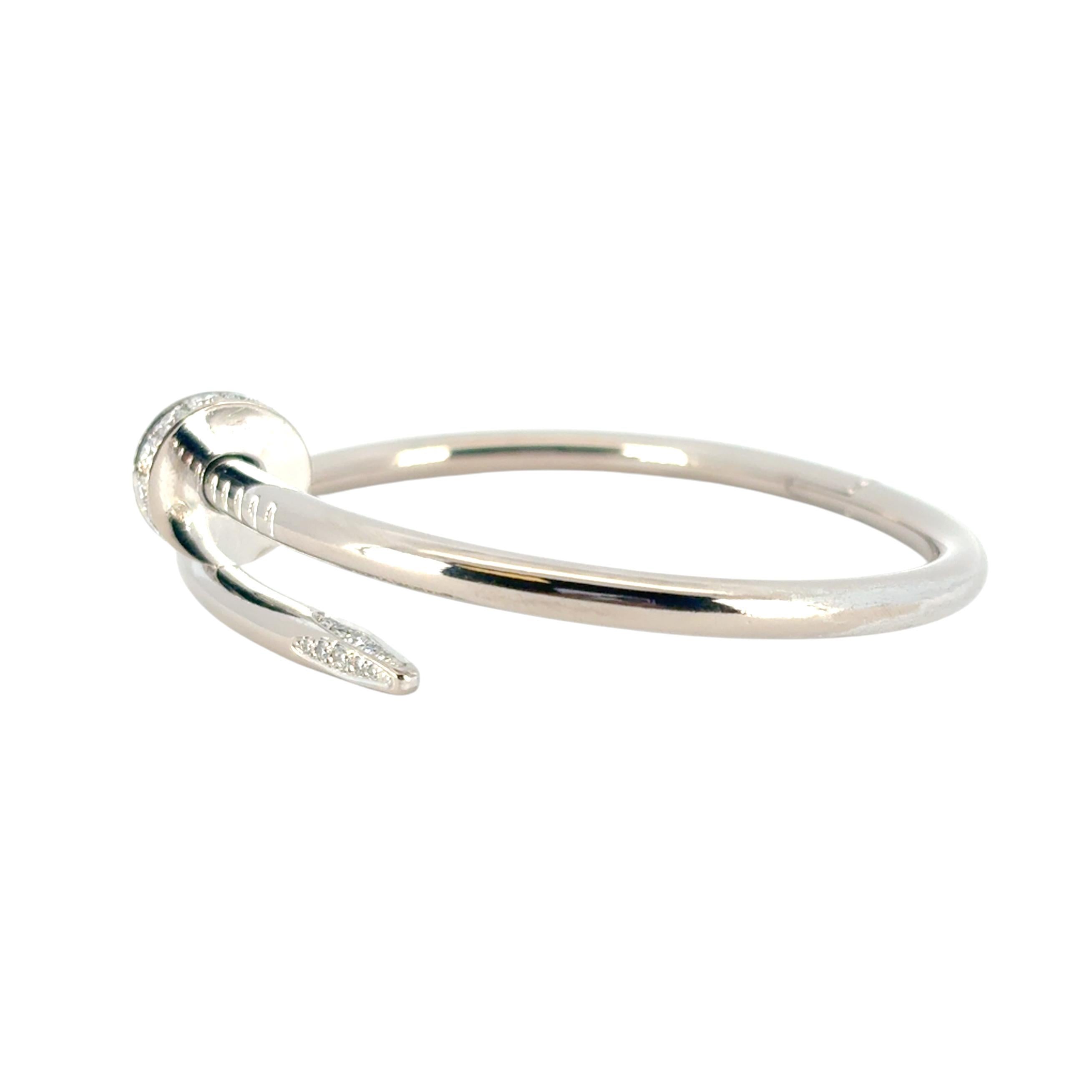 Pulsera Cartier de oro blanco de 18 quilates Just Un Clou (Uña) en venta 4