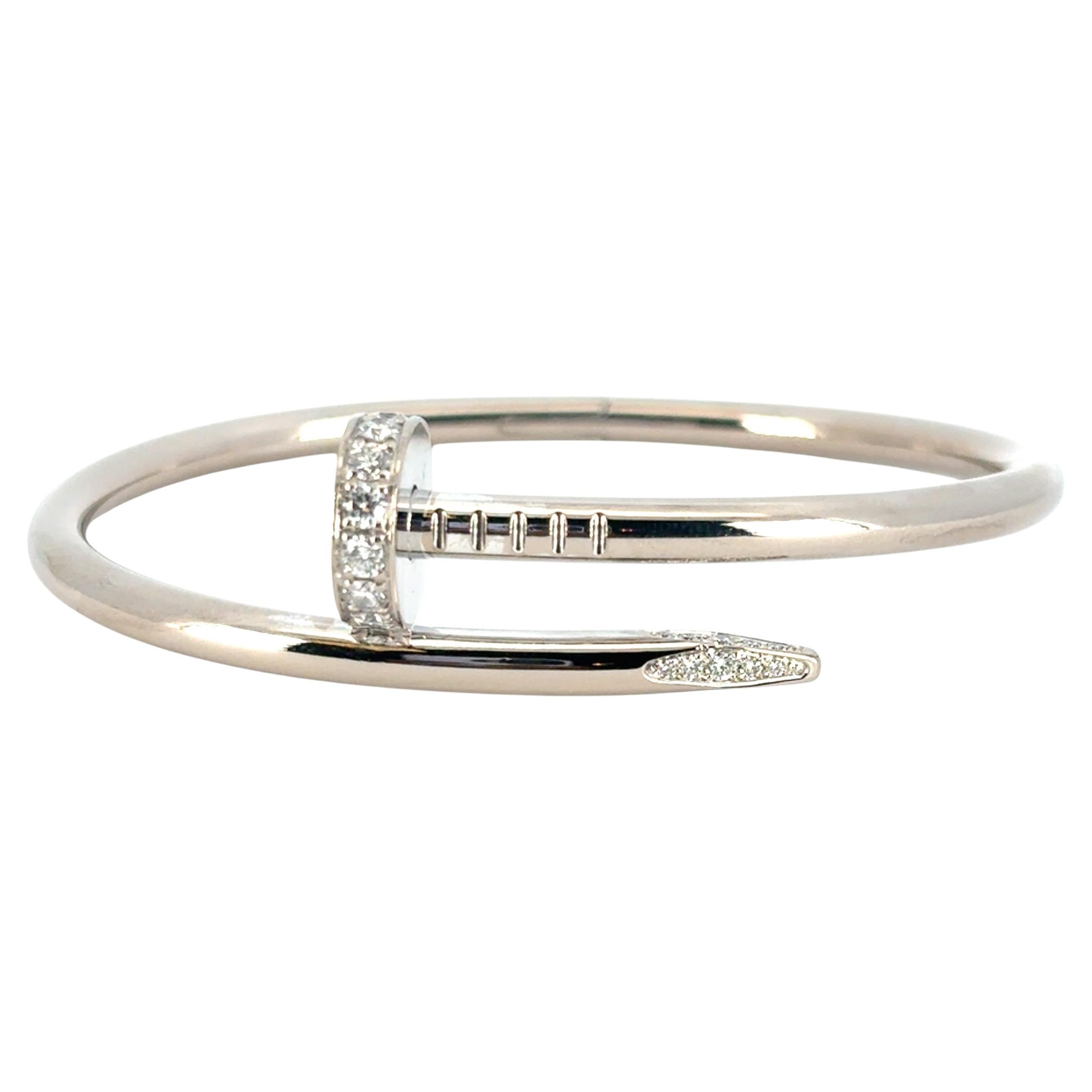 Cartier 18k White Gold Just Un Clou (Nail) Bangle