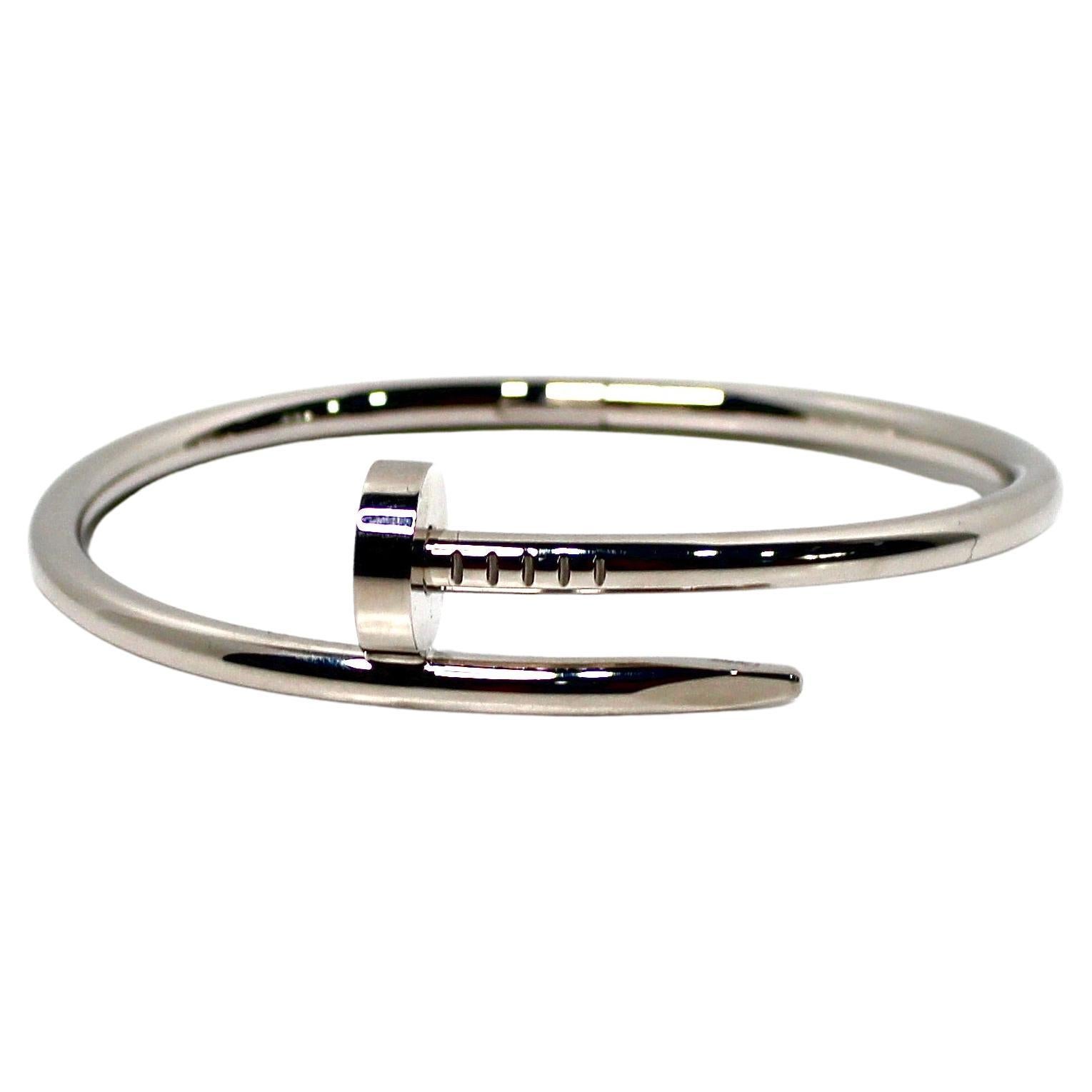 Cartier 18k White Gold Juste Un Clou Bracelet For Sale