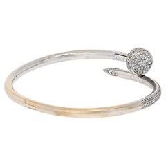 Cartier 18K White Gold Juste Un Clou Diamond Nail Bracelet