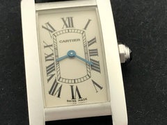 Cartier 18k White Gold Ladies Tank Americaine Quartz Wrist Watch Ref W2601956
