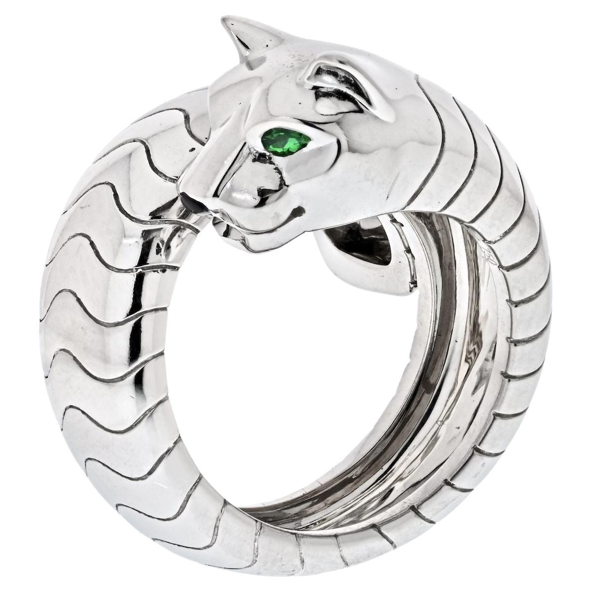 Cartier 18K White Gold Lakarda Wrap Panthere Ring For Sale