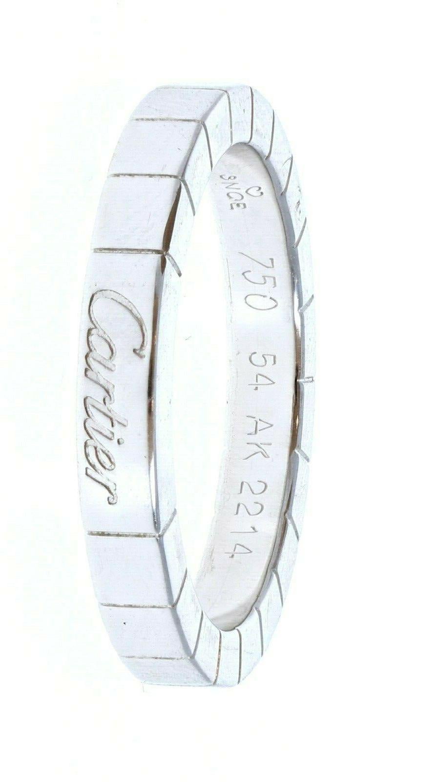 Cartier 18k White Gold Lanières Band 6.3g In Good Condition For Sale In Beverly Hills, CA