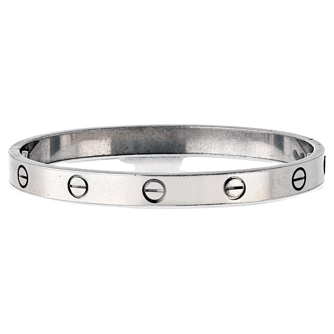 Cartier 18K Weißgold Love 17 Armreif-Armband