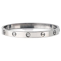 Cartier 18K White Gold Love 17 Bangle Bracelet