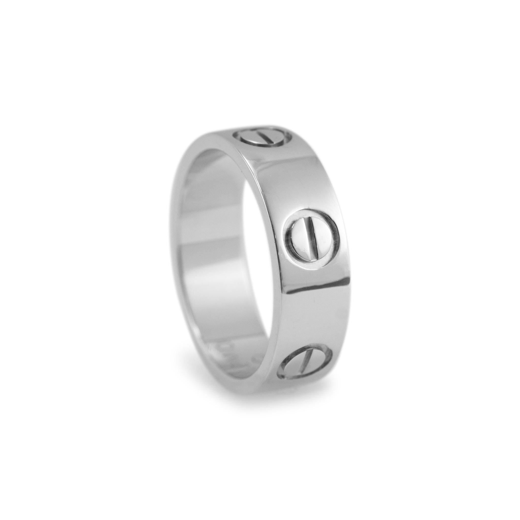Women's Cartier 18K White Gold Love Band Ring