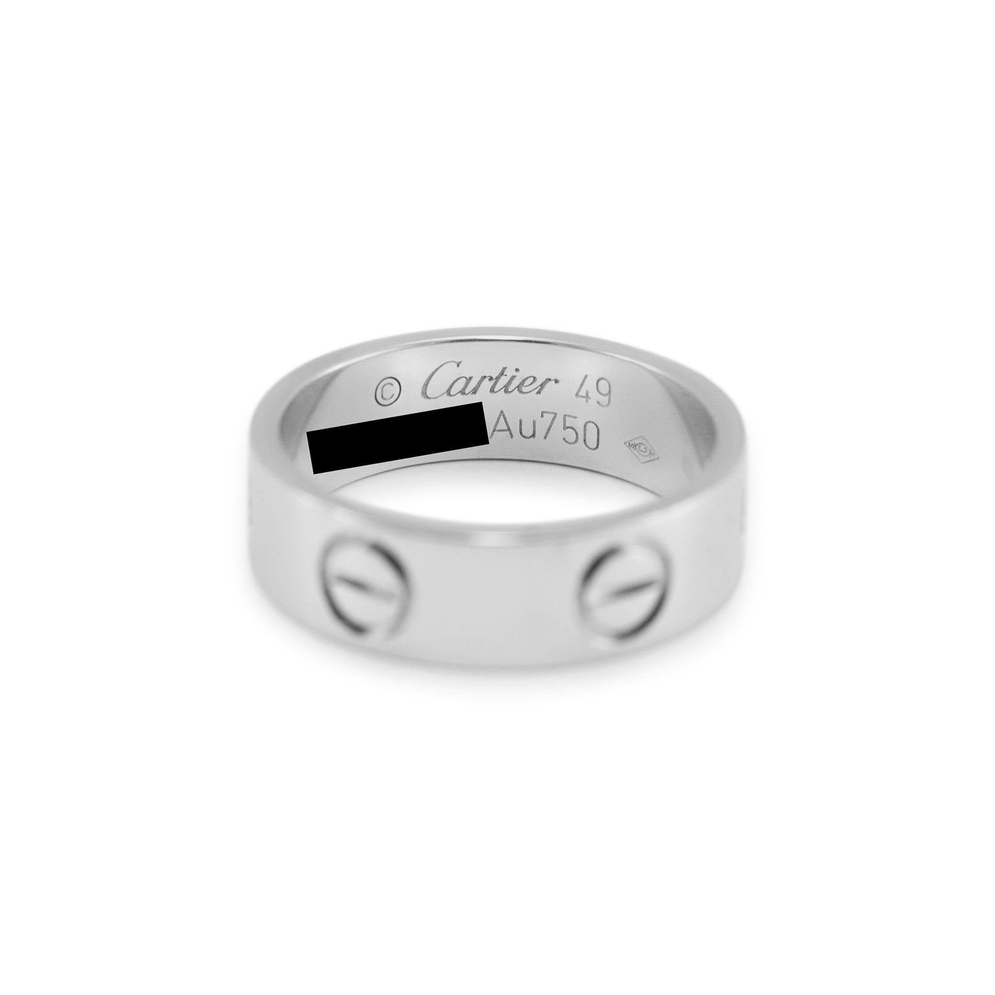 Cartier 18K White Gold Love Band Ring 1