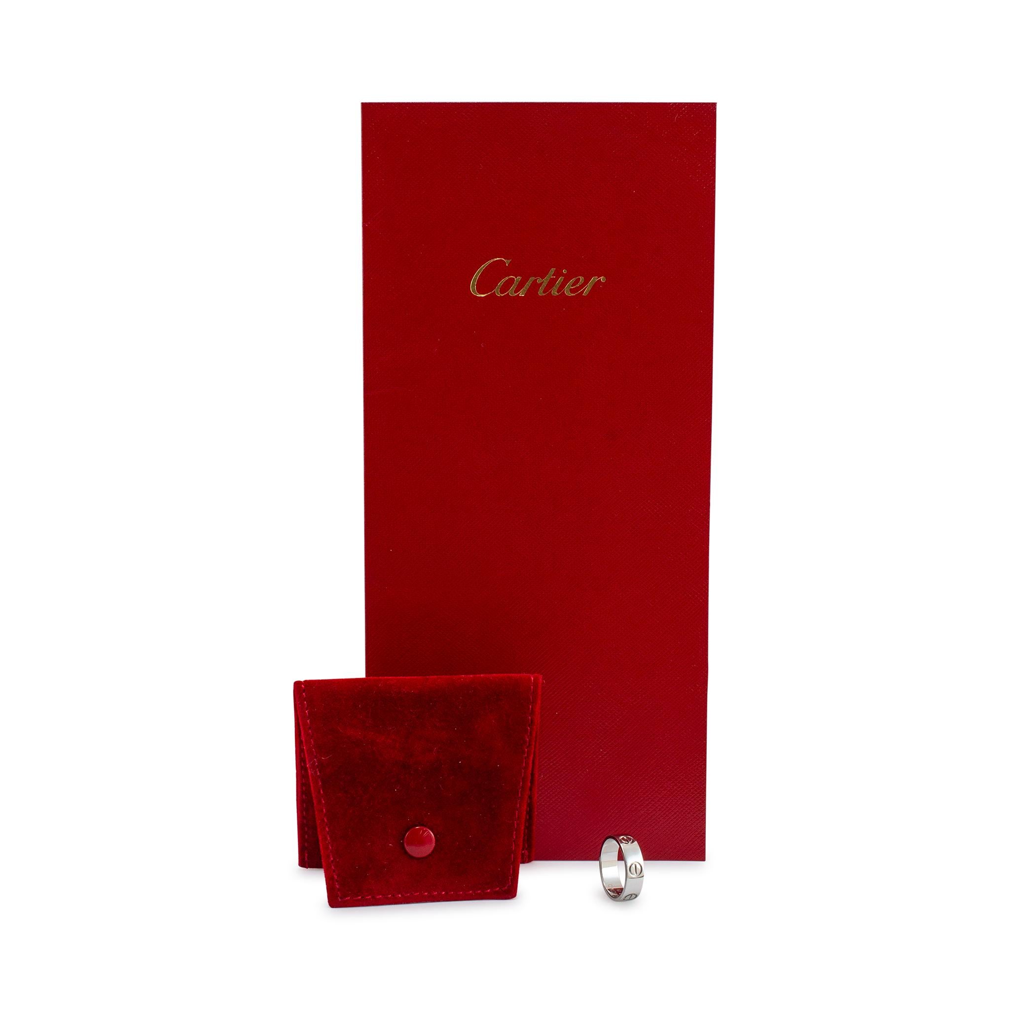 Cartier 18K White Gold Love Band Ring 2