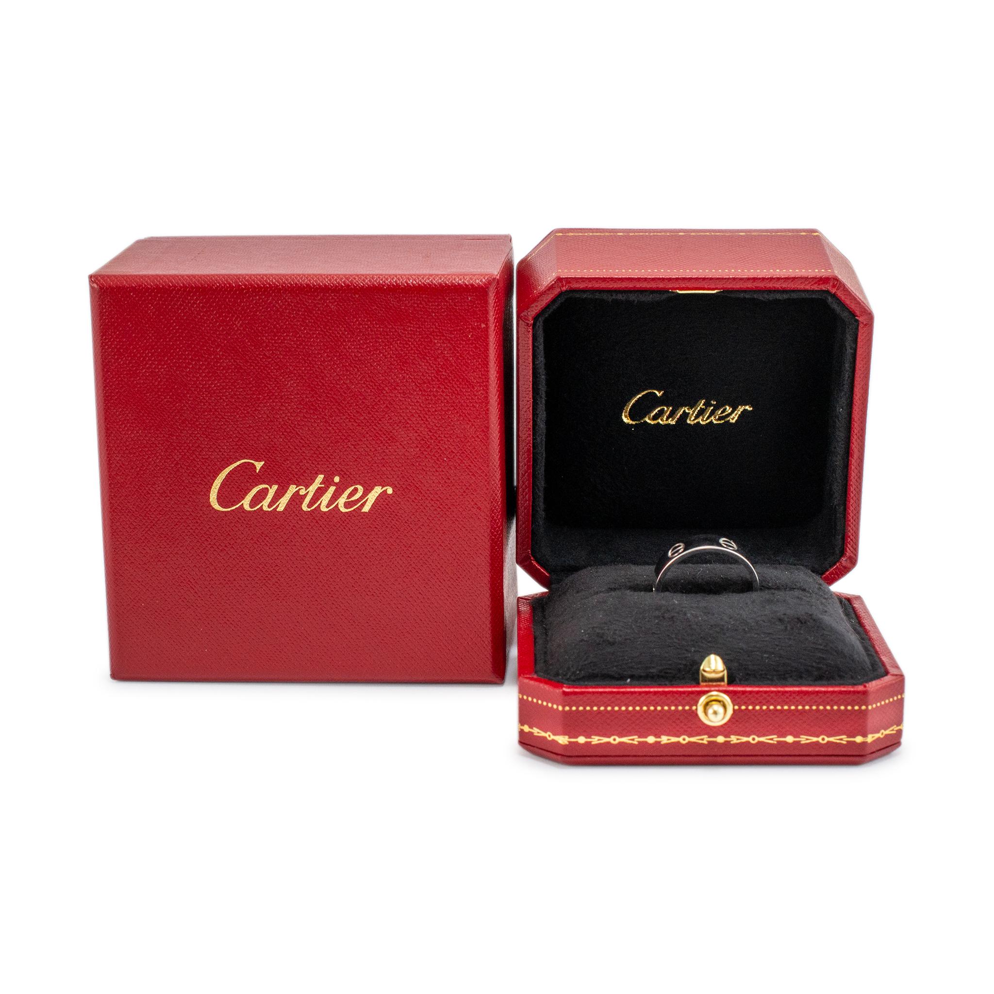 Cartier 18K White Gold Love Band Ring 4