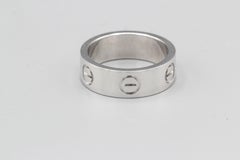 Cartier 18K White Gold Love Band Ring Size 4