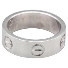 Cartier 18K White Gold Love Band Ring Size 4