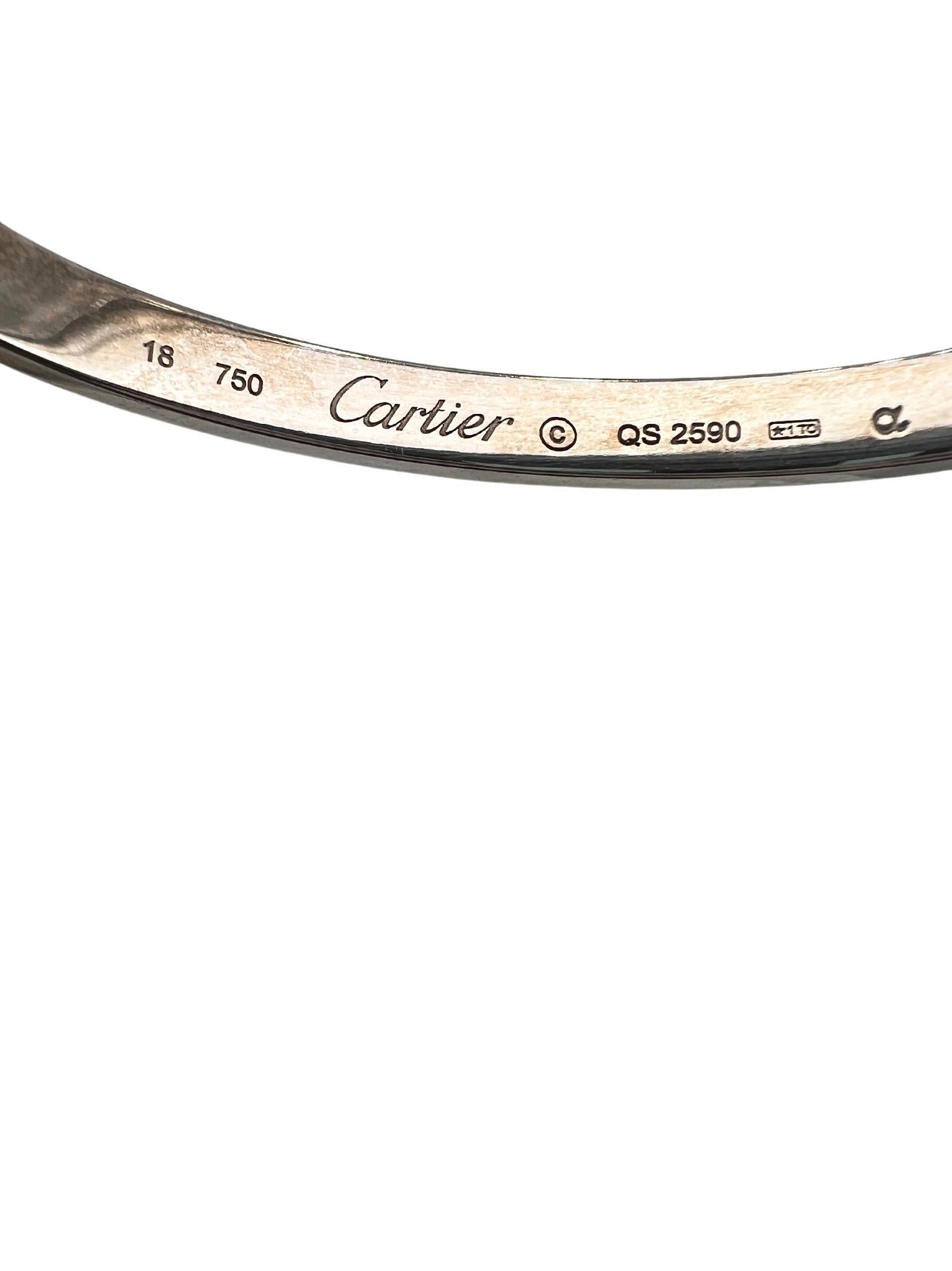 Bracelet Love en or blanc 18k de Cartier Excellent état - En vente à New York, NY