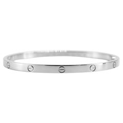 Cartier 18K White Gold Love Bangle Bracelet Small Model