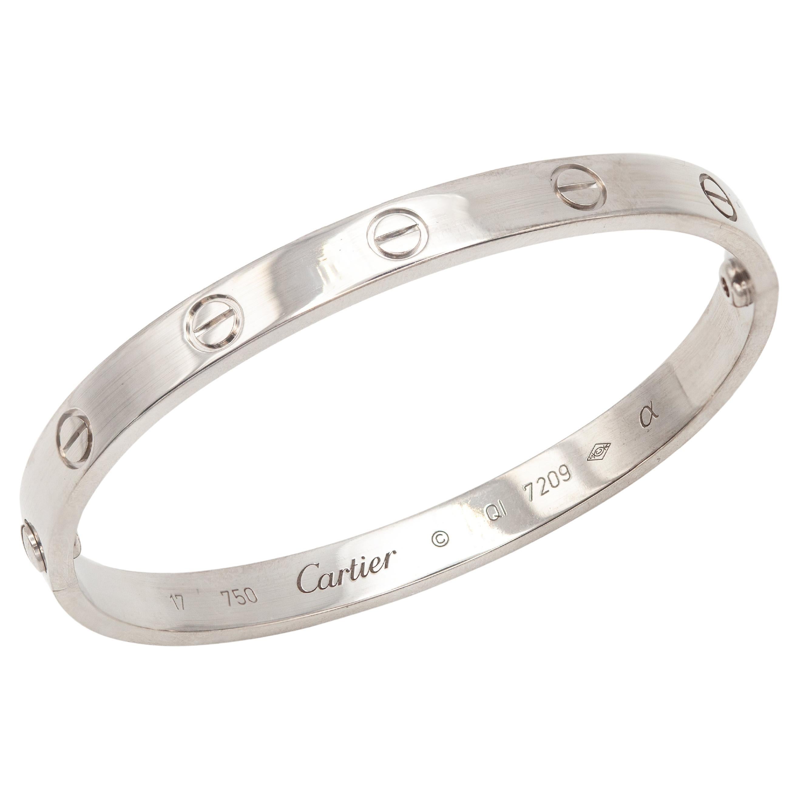 Cartier 18K White Gold Love Bangle Armband - mit Zertifikat 
Kaufbeleg