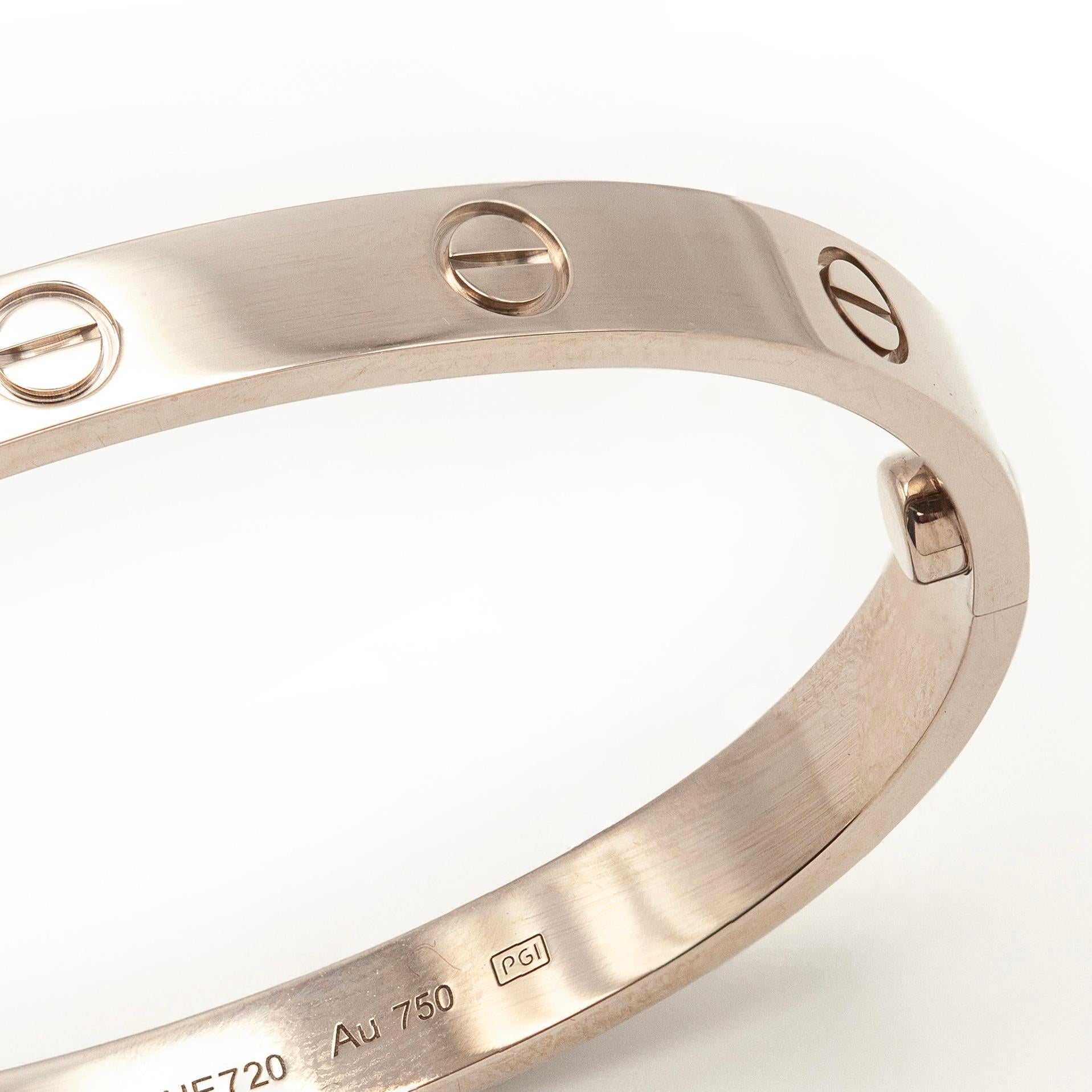 Cartier Bracciale Love in oro bianco 18 carati - Con scatola e certificato originali 6