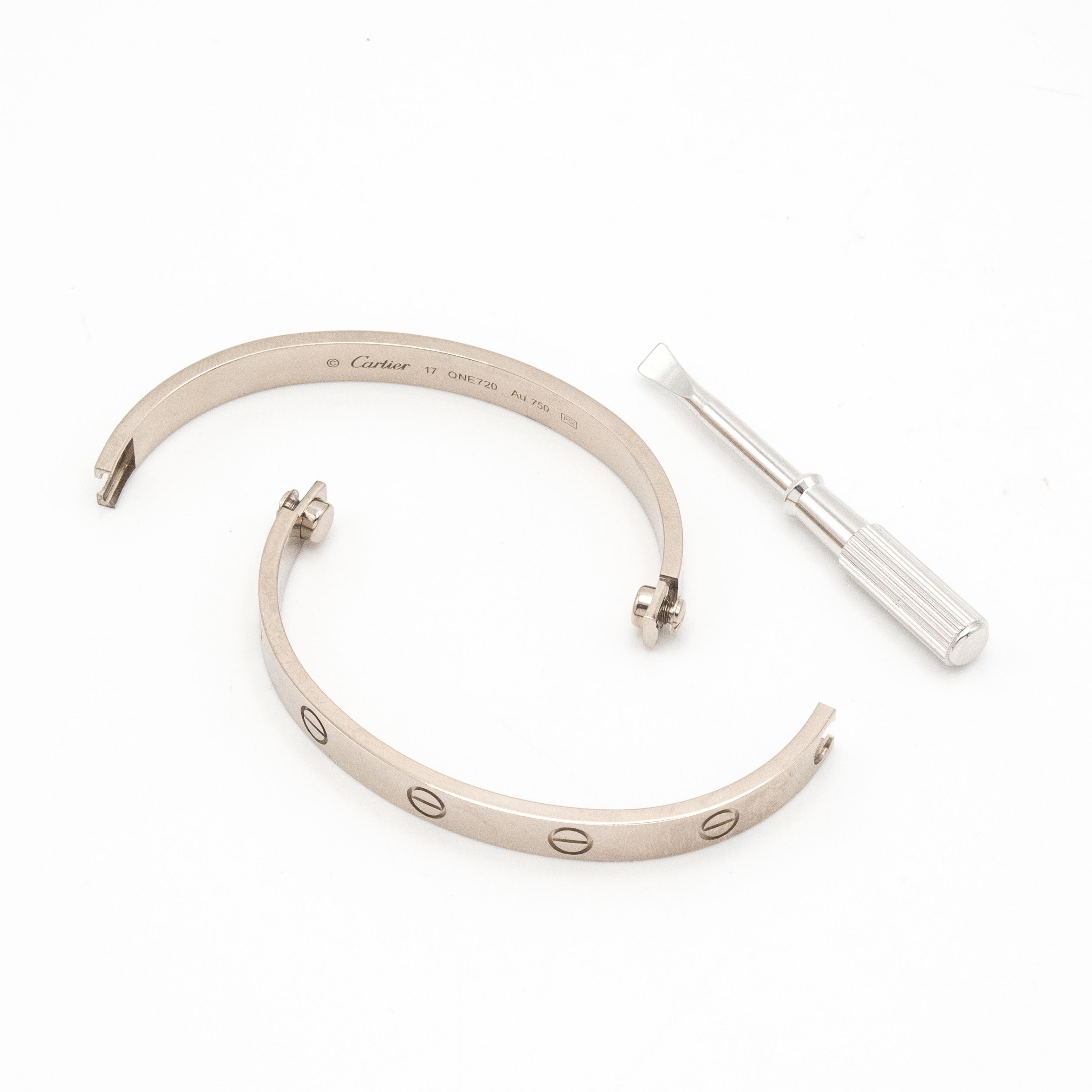 Cartier Bracciale Love in oro bianco 18 carati - Con scatola e certificato originali 3