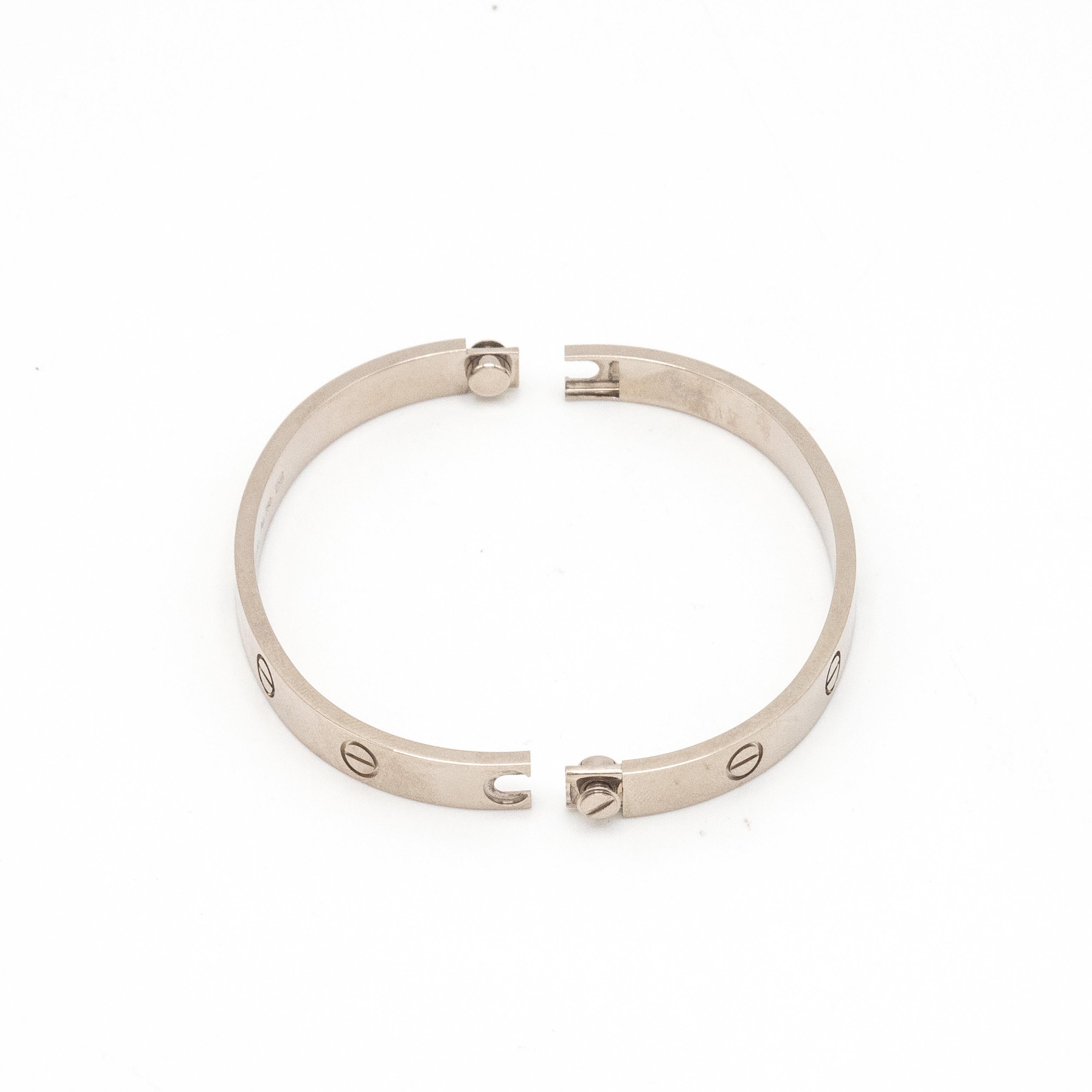 Cartier Bracciale Love in oro bianco 18 carati - Con scatola e certificato originali 4
