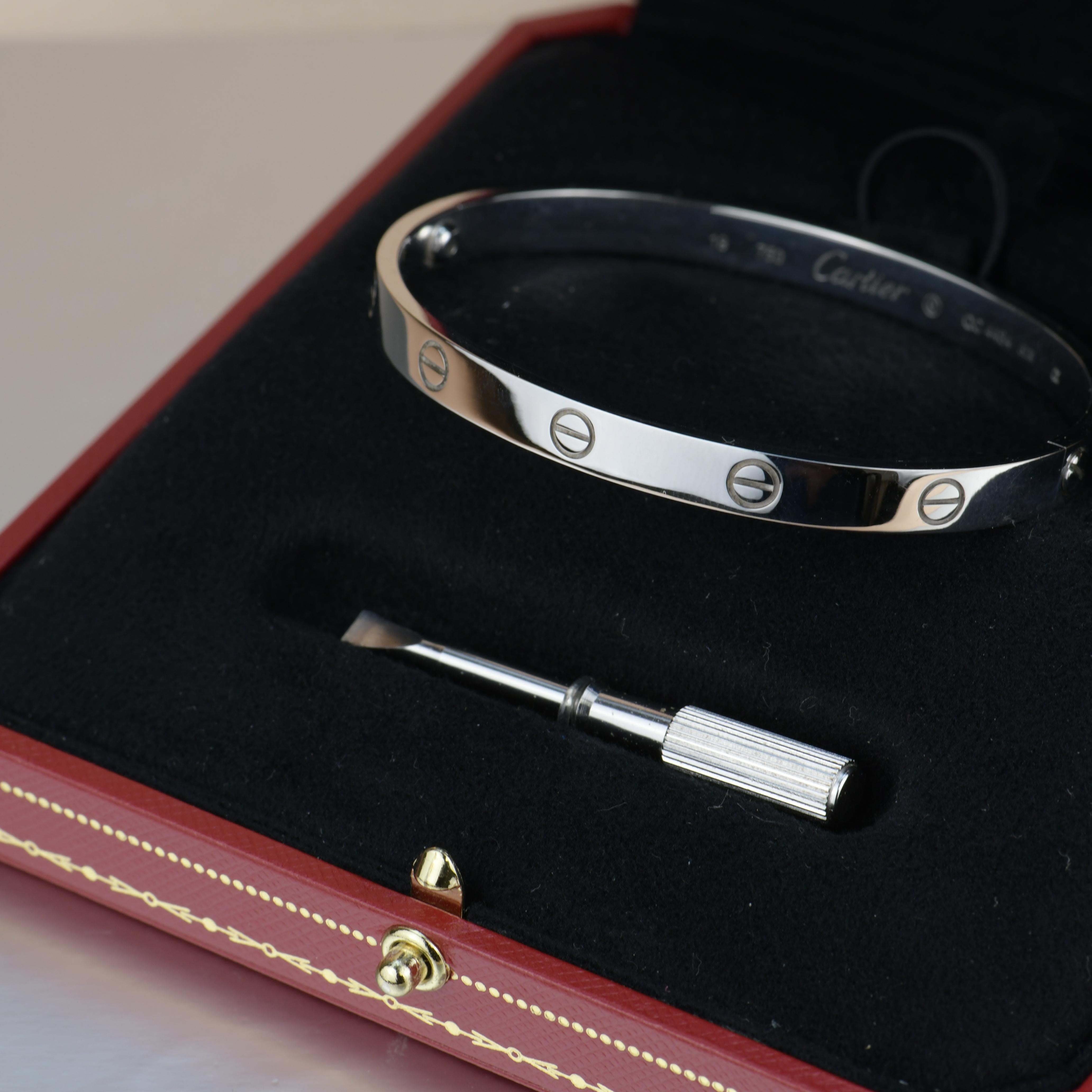 Cartier 18K White Gold Love Bracelet 3